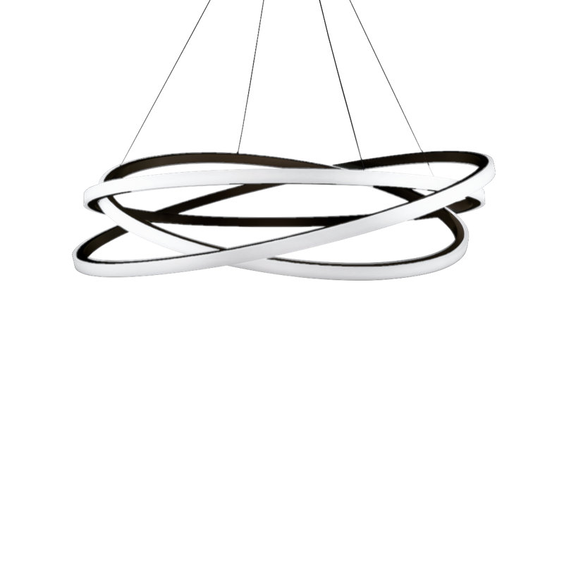 Veloce 1 - Light Unique Geometric Chandelier, Black, 11.5" H x 47.875" W x 47.125" D