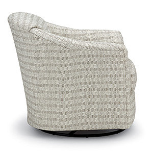 Darby Upholstered Swivel Barrel Chair, Rosewood