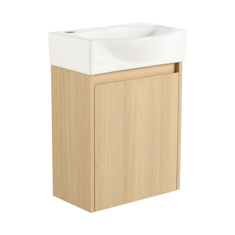Modern Bathroom Small Vanity With Sink, Natural
