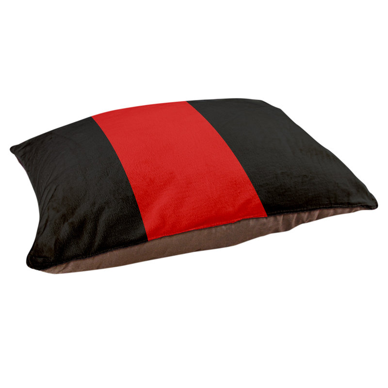Coussin d'intérieur Las Vegas, Moyen (l 28 po x P 18 po x H 6 po), Noir / rouge / noir