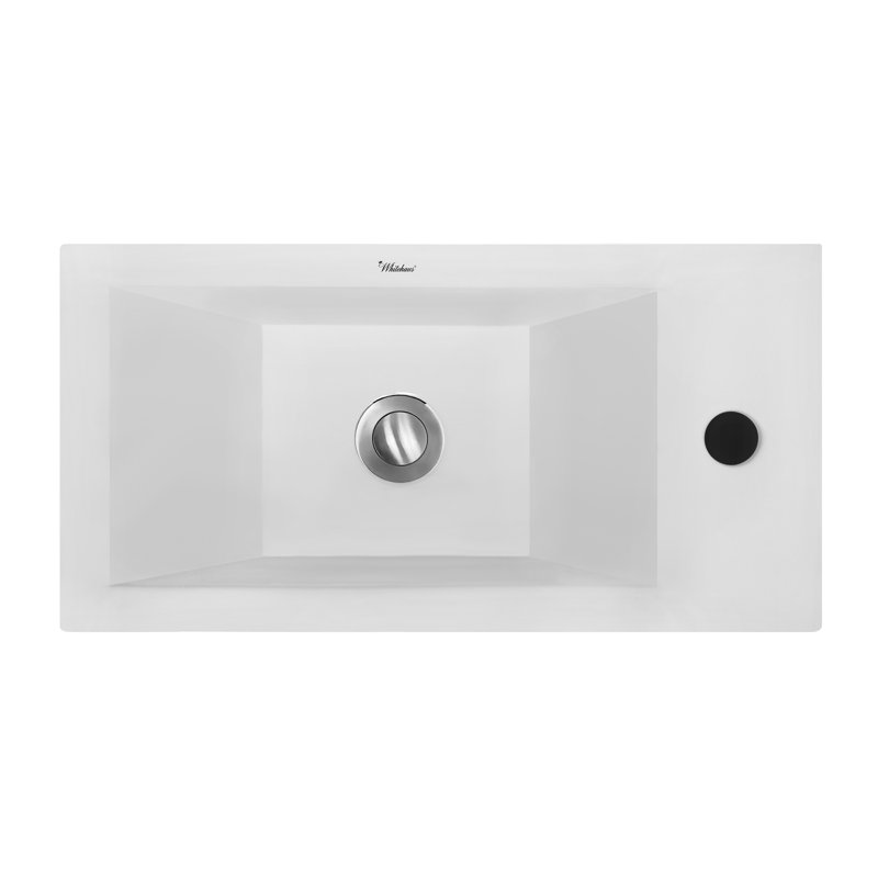 Whitehaus Collection  9.875'' White Vitreous China Rectangular Bathroom Sink, Right Hand
