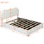 Lit double avec molleton blanc et plateforme de rangement hydraulique durable-1694127218