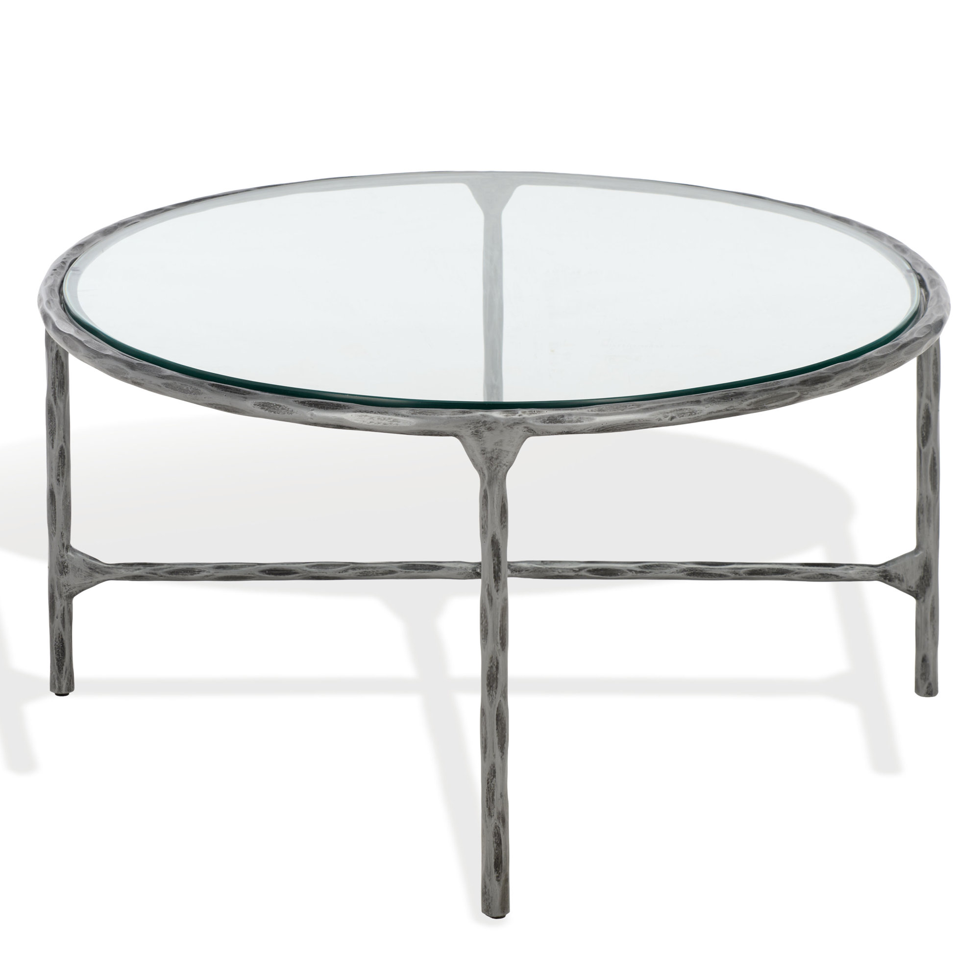 Evelynn Coffee Table, Silver, Clear