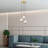 Elegant Gold Chandelier, Metal Body, 21.7 x 21.7 x 72.8 inches | Adjustable Height: 15.7 to 72.8 inches | 3 x E14 Max 40W Sockets | Stylish Lighting Fixture for Dining Room, Living Room & Entryway | Durable & Chic Design-1962935777