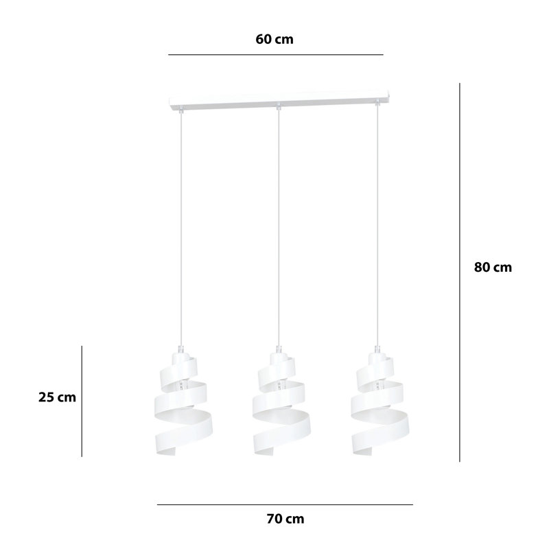 Norwich 3 - Light Kitchen Island Pendant, White