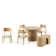 Transformer Table Extendable Round Dining Set - Table + Bench + 4 Chairs + Sideboard(Panel Storage Unit) - 2 To 10 People - Smoked Hickory