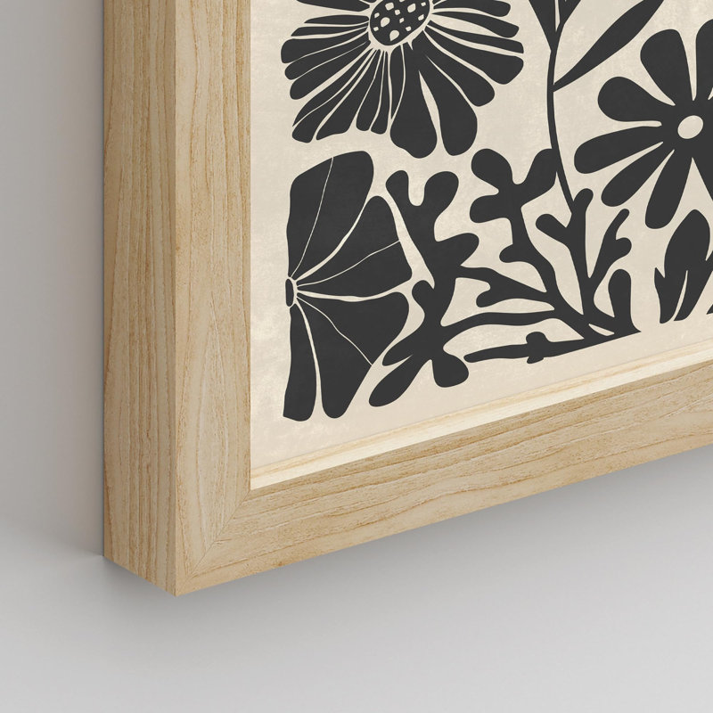 Silhouette moderne botanique noire et blanche - ensemble de 4 reproductions de cadres photo simples, H 14 po x l 11 po