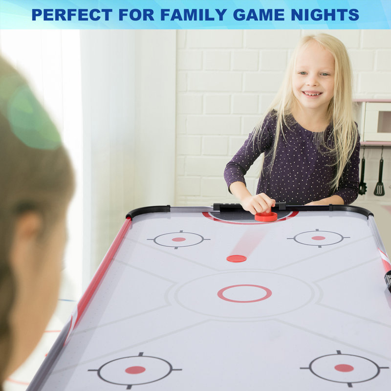RayChee 54" 2 -Player Air Hockey Table with Digital Scoreboard, Red/Black