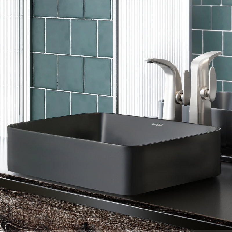 Lavabo vasque en céramique Concorde, Noir mat