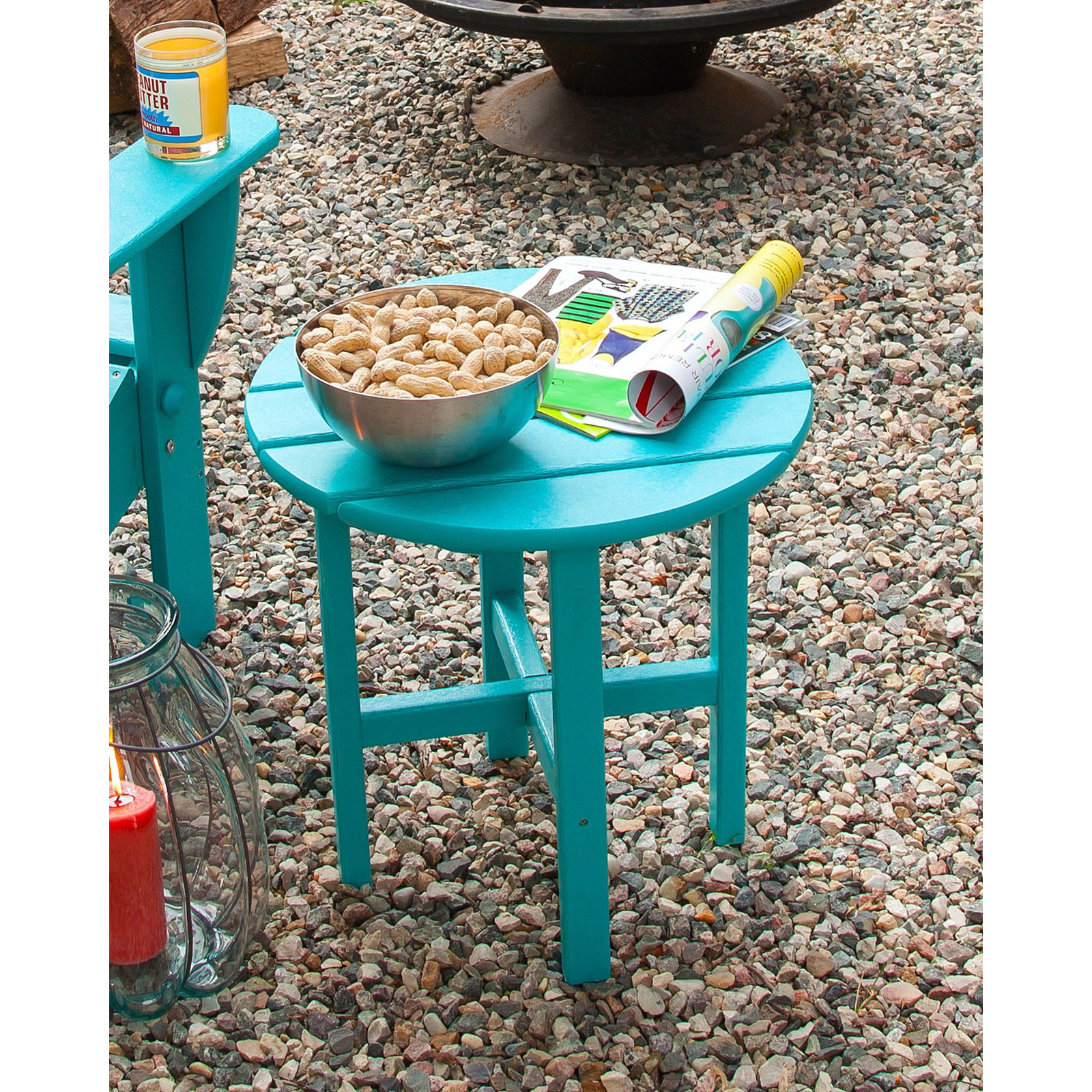 POLYWOOD® Tables 18" Patio Side Table, Turquoise