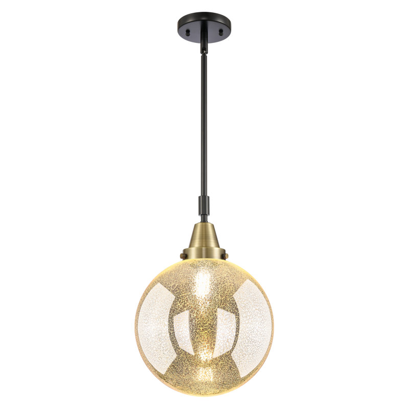 Luminaire suspendu sphère 1 lumière Lorri, Laiton antique noir