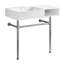 Lavabo console en laiton massif 36 pouces avec pieds en acier inoxydable Kingston (8 pouces, 3 trous) Kingston-114103754