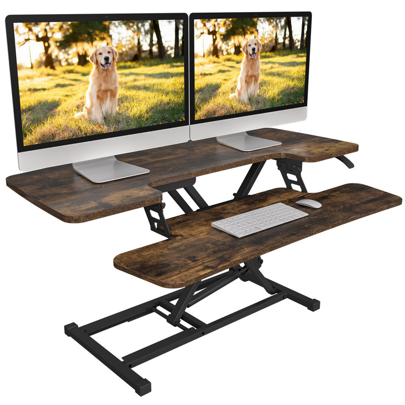 Desk Converter with Removable Keyboard Tray, 19.7" H x 40" W x 24.1" D, Special Walnut