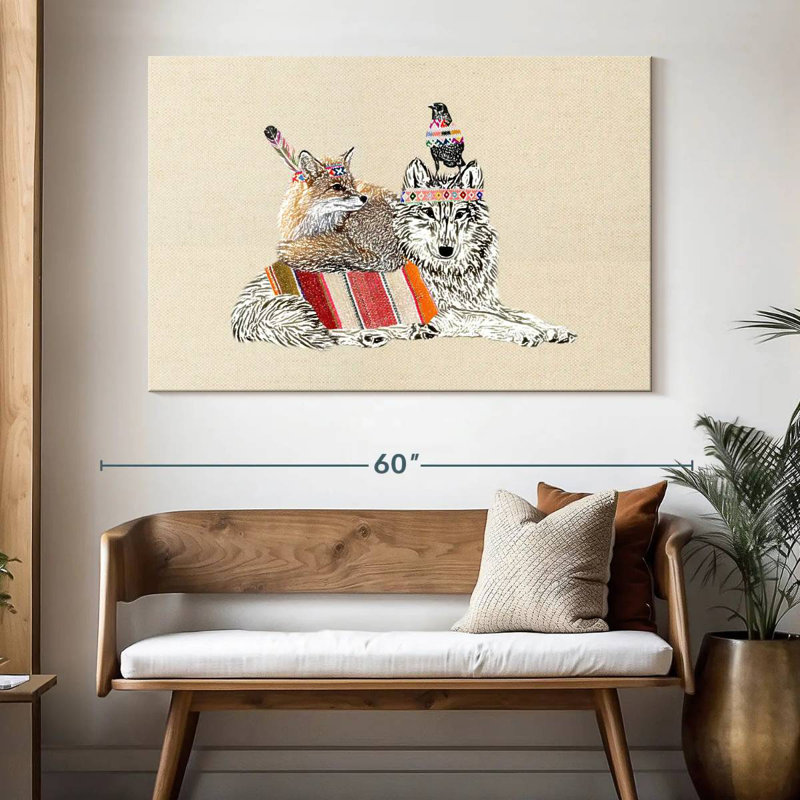 Boho loup, H 34 po x l 51 po