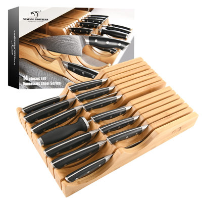 Ensemble 14 pièces 14 pièces, 12 couteaux et porte-couteaux dans le tiroir