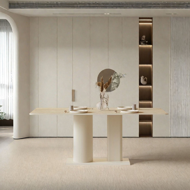Modern  Rectangular Dining Table, 29.5"H x 63"L x 31.5"W