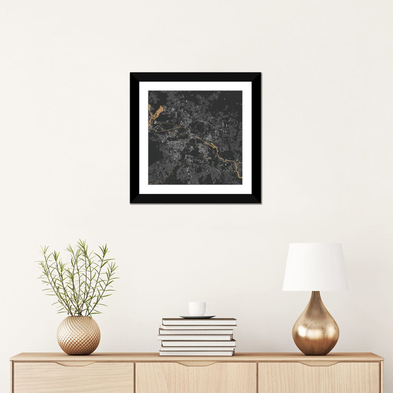 « berlin urban map », impression sur toile tendue, H 16 po x l 16 po x P 1 po, Toile tendue, Blanc