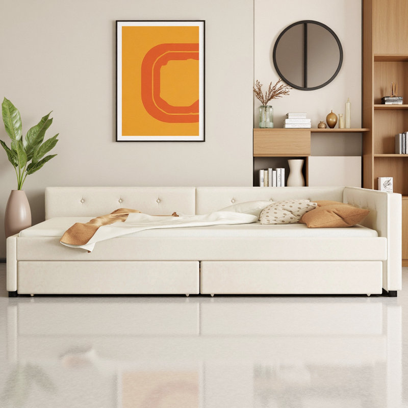 Lit plateforme tapissier Modern, Grand lit