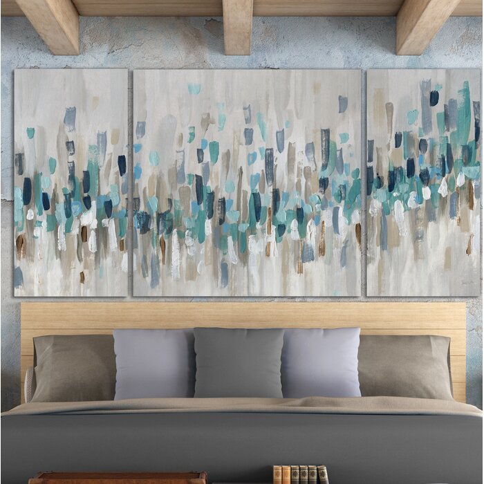 WexfordHome Blue Staccato On Canvas Painting & Reviews | Wayfair