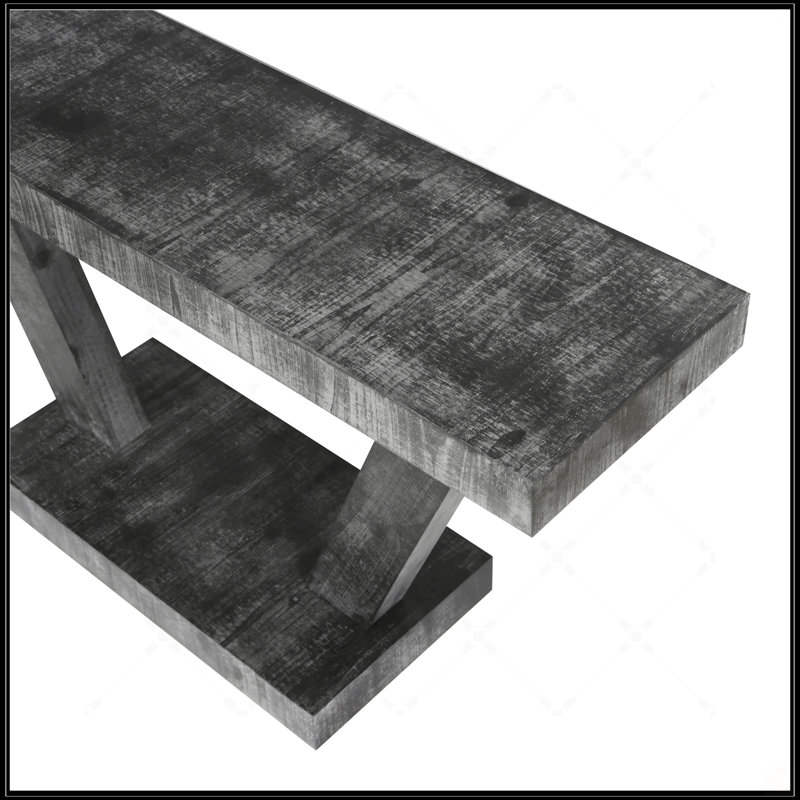 60 Inches Vintage Distressed Wood Entryway Bench With 2-Tier Solid Wood Veneer Storage, Rustic Design For Hallway And Living Room