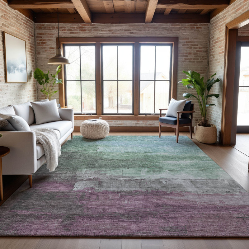 Premium Machine Washable Sykora AMF1473 Abstract Rug, Rectangle 5' x 7'6"