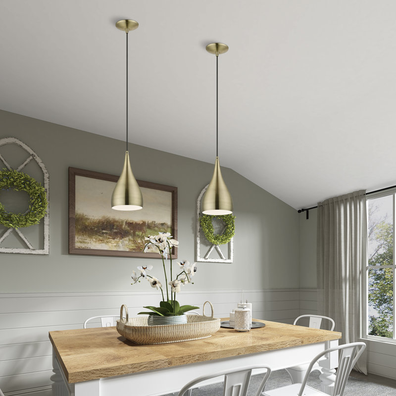 Luminaire suspendu en laiton antique 1 lumière