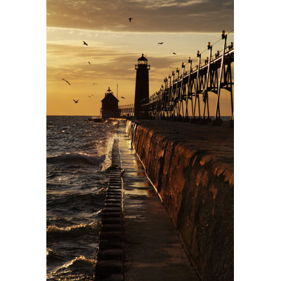 Grand Haven South Pierhead Lighthouse - Wrapped Canvas Print