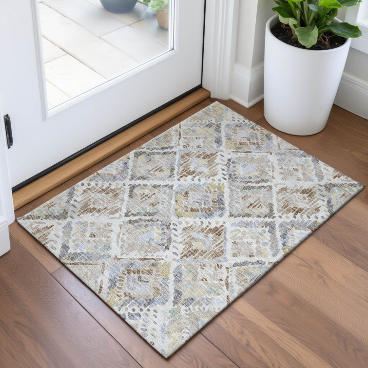 Premium Machine Washable Celis AMF1326 Diamonds Rug