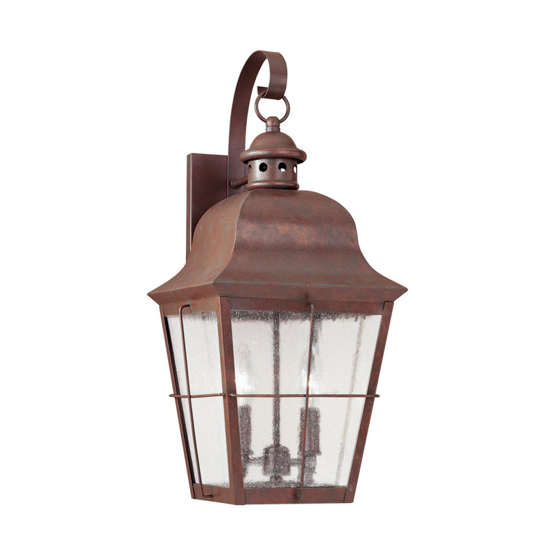 Lanterne murale d'extérieur noire Colonial Styling, Cuivre délavé, Non