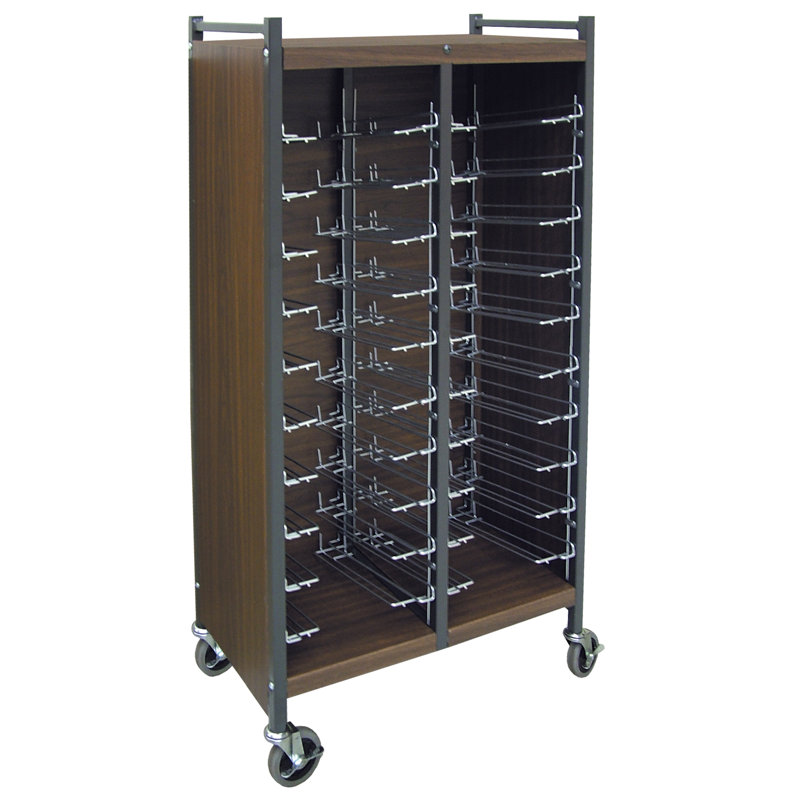 53'' H x 27.5'' W File Cart with Wheels, Woodgrain