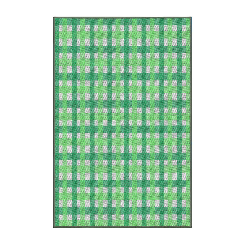 Tapis vert à motif écossais Kimura, Rectangle 5 pi x 7 pi