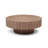 35.4" Round Coffee Table, Modern Wood Fluted Drum Coffee Table, Handcrafted Circle Design, Easy Assembly, Oak For Living Room