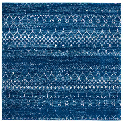 Tapis bleu / ivoire Peabody Southwestern