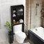 Armoire de rangement moderne en bois avec rangement au-dessus de la toilette