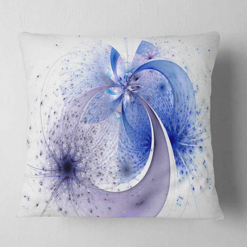Coussin floral à fleur symétrique floral, 18 po x 18 po, Coussin décoratif