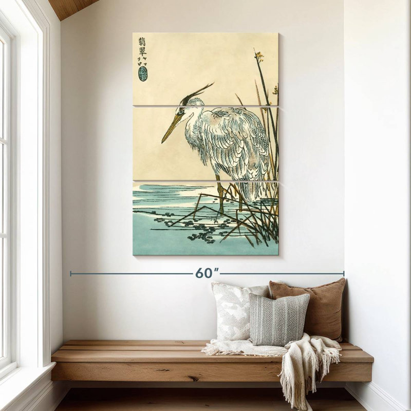 Brampt Oriental Crane I, 50" H x 32" W
