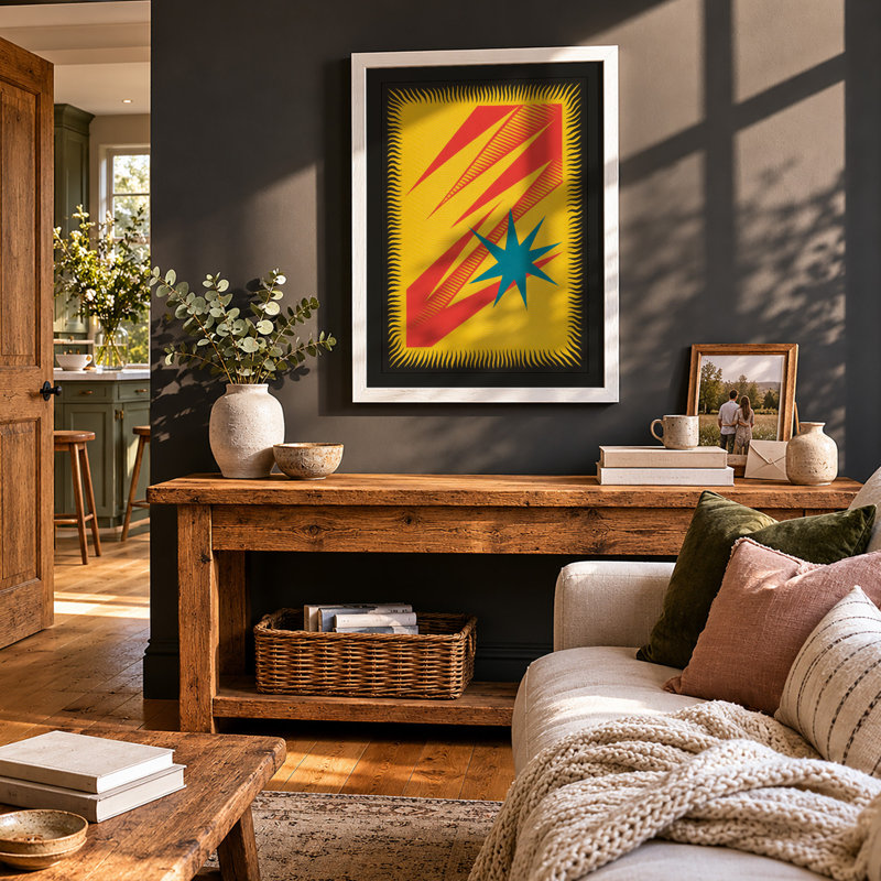 Starburst Energy Geometric - Print, A1 - 84.1 x 59.4 cm, White