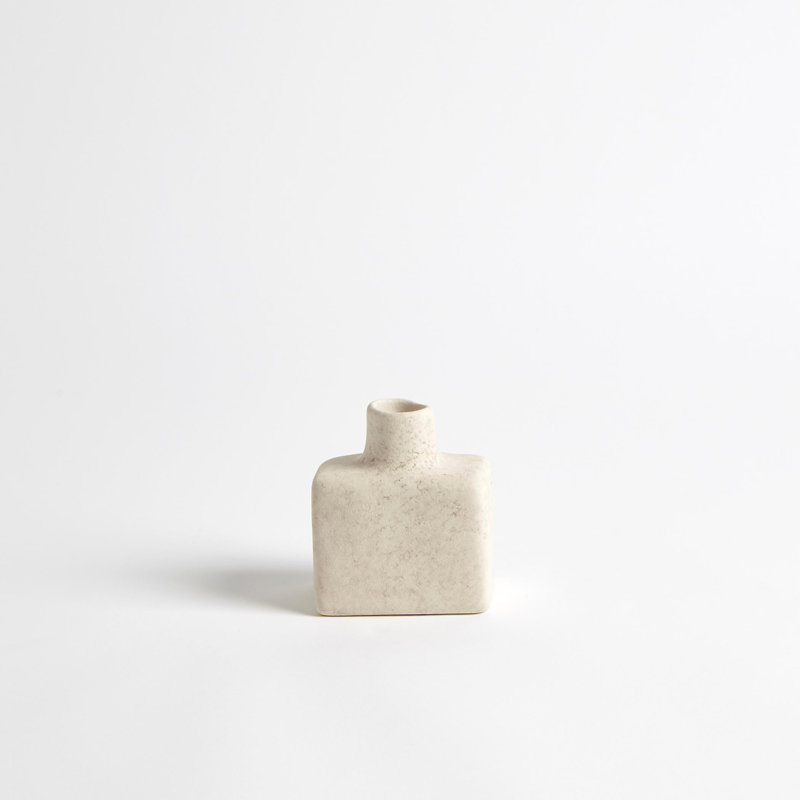Short Stack Bottle-Reactive Ivory, 4" H x 3.5" W x 2.25" D