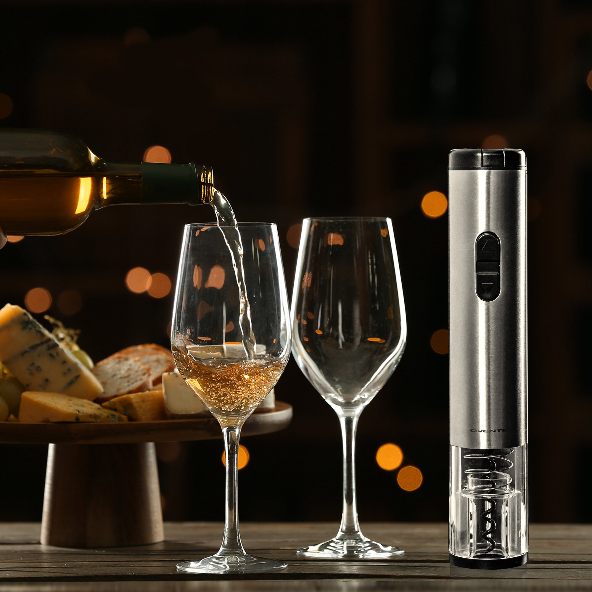Secura Electric Wine Opener, Automatic Electric Wine Bottle Corkscrew Opener  with Foil Cutter, Rechargeable (Black) 