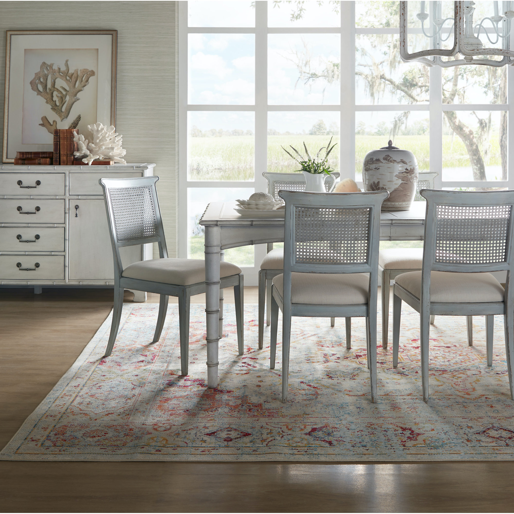Aileen Cane Back Dining Chair, Blue
