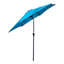 Parasol de jardin extérieur de 2,74 m (9 pi) à motif de givre cyan, avec système d'ouverture et d'inclinaison à manivelle, résistant à l'eau, à la pluie et aux intempéries (baleines en acier).