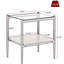 2 Living Room End Tables - Grey Tempered Glass And Robust Construction 2Pcs Contemporary With Shelving For-2094822602-2094822596