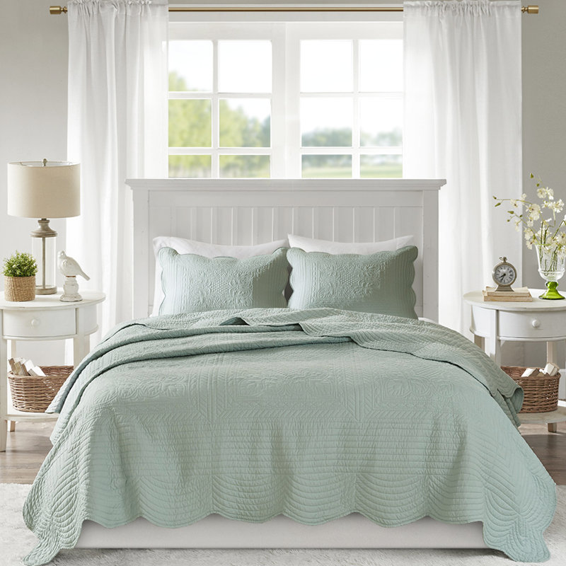 Courtepointe réversible 3 pièces très grand / très grand, bord festonné, rembourrage 90% coton, microfibre, bordures en option de finition, rembourrage, fraîcheur préservée,