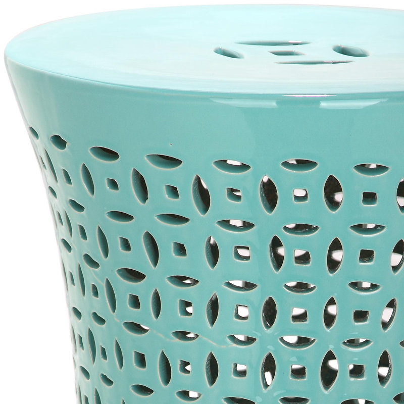 Tabouret de jardin en céramique Alondo, Bleu pâle