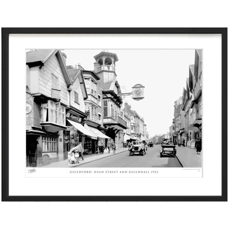 Guildford, High Street And Guildhall 1923 by Francis Frith - Single Picture Frame Print, 28cm H x 36cm W x 2.3cm D