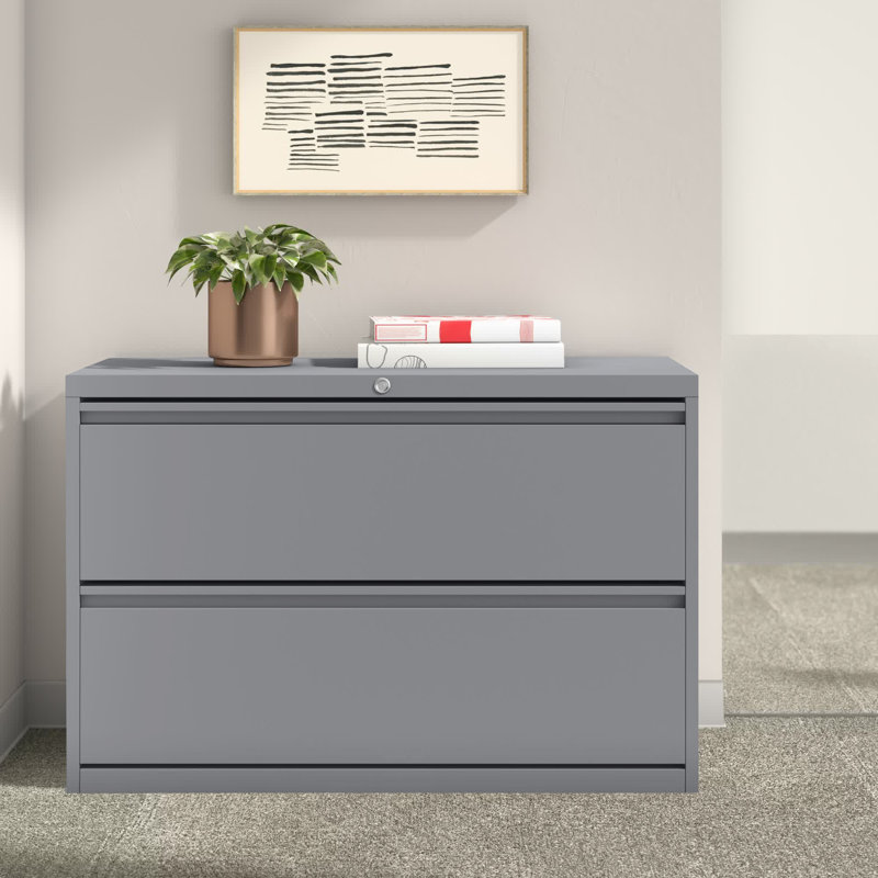 42'' Wide 2 -Drawer Steel File Cabinet, Arctic Silver