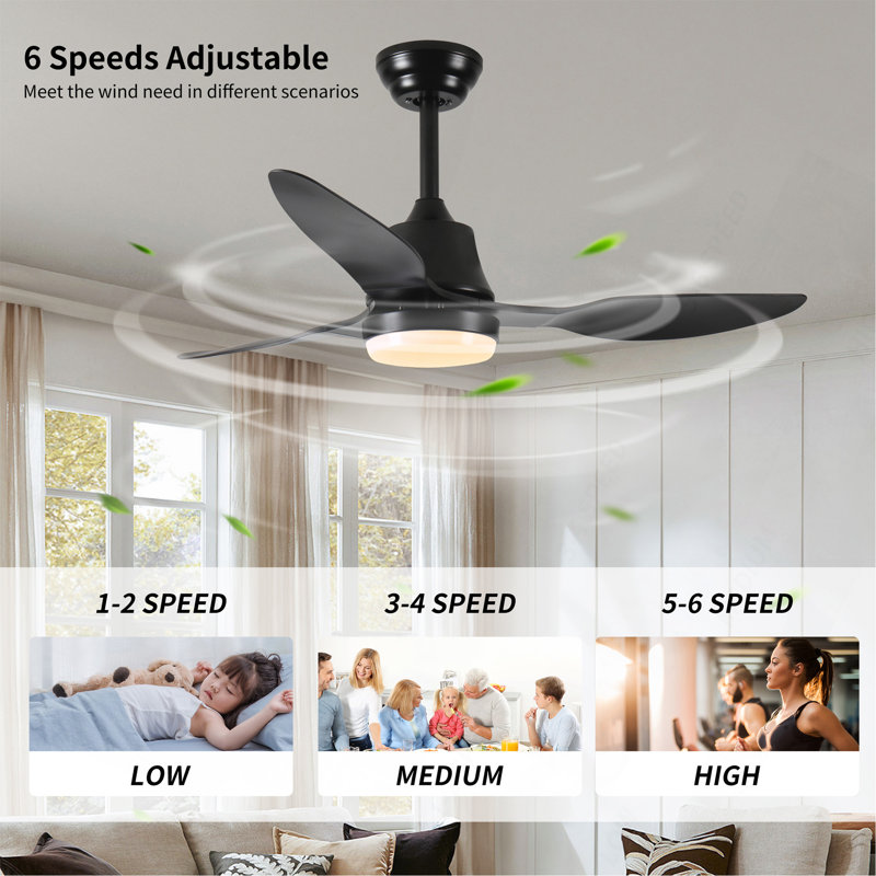 Ventilateur de plafond intelligent 42 "avec lumières