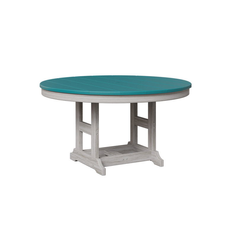 KIDS Outdoor Round Dining Table, Aruba Blue, Seashell
