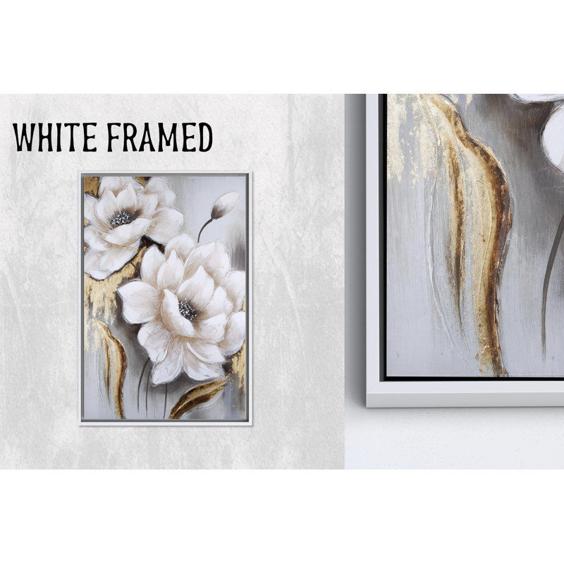 Toile imprimée: art floral abstrait élégant pour décor moderne, 1P WhiteFramedCanves