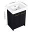 Meuble-lavabo autoportant de 24 po avec lavabo en résine, porte à fermeture douce, châtaignier noir, élégante idée de design d'intérieur, lavabo spacieux de 24 po et style contemporain,